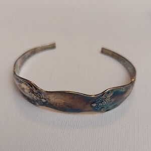 Vintage Wm. A. Rogers Oneida Ltd Spoon Cuff Bracelet Silver Plate Blank ID Style